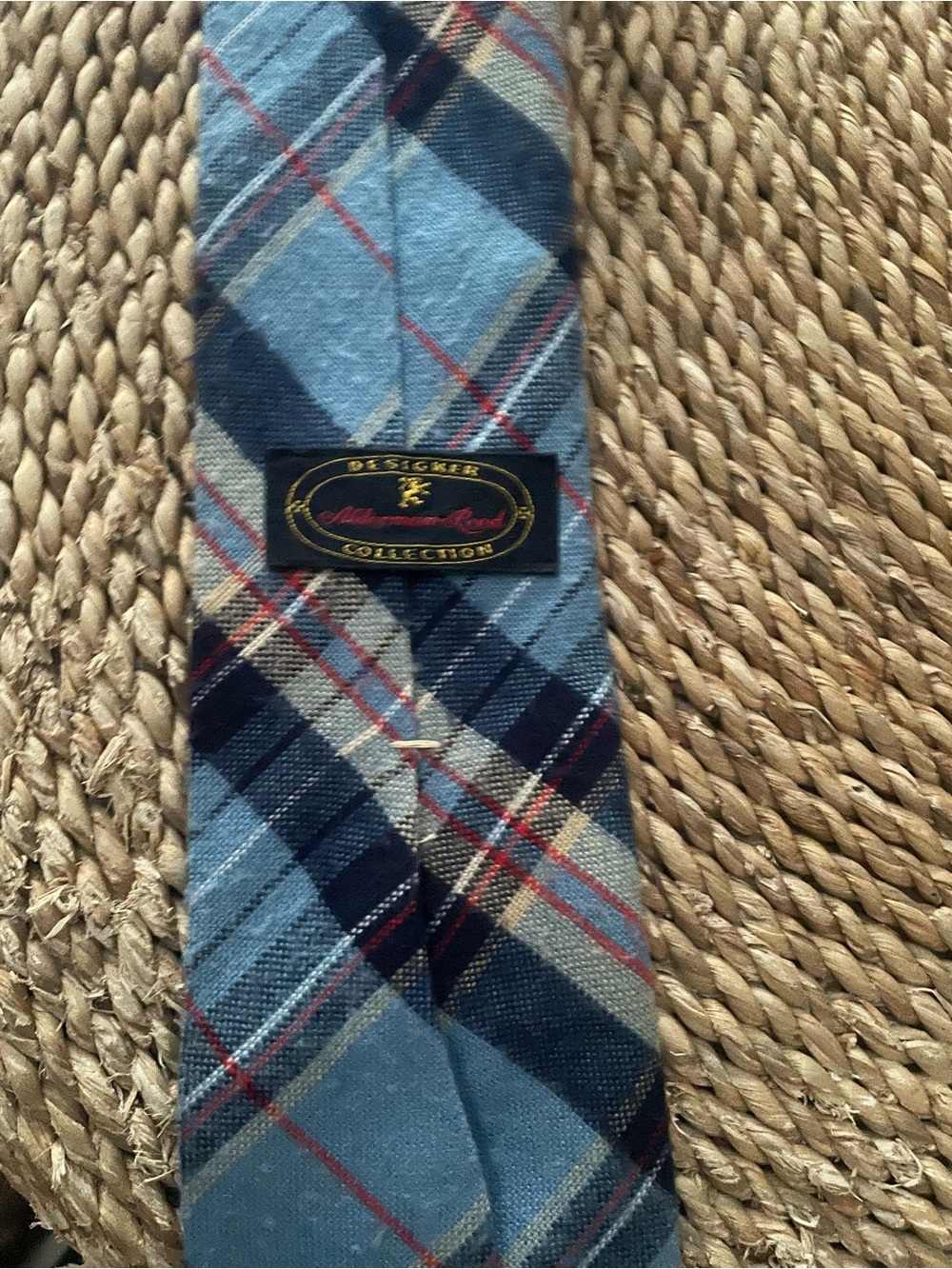 Blue Plaid Men's Tie